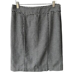 Banana Republic Skirt Black White Wool Zip Business Preppy Office Cocktail Party